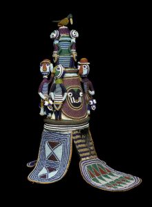 Yoruba beaded crown bird Nigeria