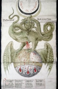 Alchemical Illustration – Bodleian, MS. Ash. Rolls 52. Detail of George Ripley f595e866d746661e54b62ae463482fab
