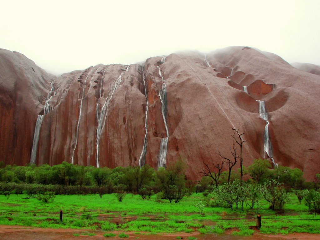 Ulururu Waterfalls. Photo from Misadventures Mag. Notice the crater chains.