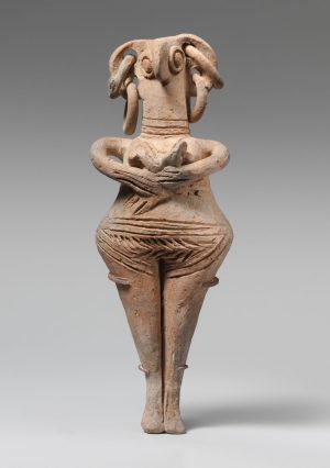 Terracotta statuette of woman with bird face. Late Cypriot II, probably of Syrian origin