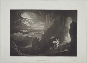 "Adam and Eve Driven out of Paradise" by John Martin, 1827. Mezzotint, 25.4 × 35.2 cm. Museum of Fine Arts Boston.