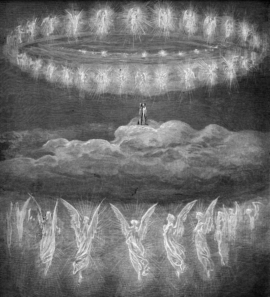 "The sparkling circles of the heavenly host" by Gustave Doré, 1868