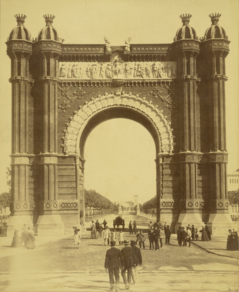 Collection: A. D. White Architectural Photographs, Cornell University Library Accession Number: 15/5/3090.01615 Title: Barcelona. Triumphal Arch of the Exposition Photographer: M. and Lévy, J. Léon (French photographic studio, active 1860-1880) Architect: Josep Vilaseca i Casanovas (Spanish, 1848-1910) Arch date: 1888 Photograph date: ca. 1888-ca. 1901 Location: Europe: Spain; Barcelona Materials: albumen print Image: 11.0236 x 8.8583 in.; 28 x 22.5 cm Provenance: Gift of Charles Mason Remey Persistent URI: <a href="http://library24.library.cornell.edu/collections/adw/80461-541.html" rel="nofollow">http://library24.library.cornell.edu/collections/adw/80461-541.html</a> There are no known U.S. copyright restrictions on this image. The digital file is owned by the Cornell University Library which is making it freely available with the request that, when possible, the Library be credited as its source.