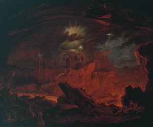 The Fallen Angels Entering Pandemonium, from 'Paradise Lost', Book 1 ?exhibited 1841 by John Martin 1789-1854