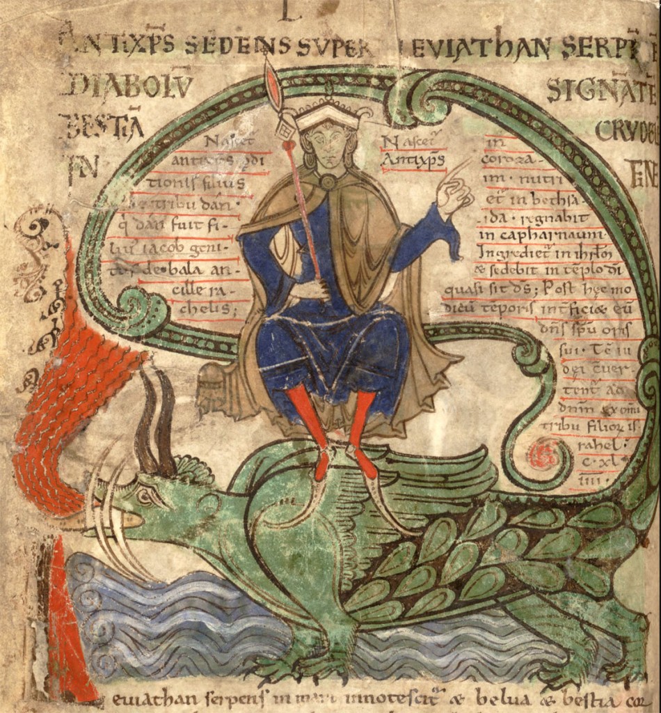 Anti Christ seated on a Leviathan