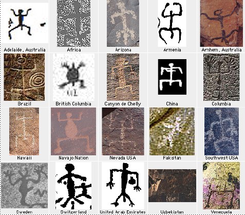 Fig. 30. Commonality of the most often depicted petroglyph, the squatter human or anthromorph.