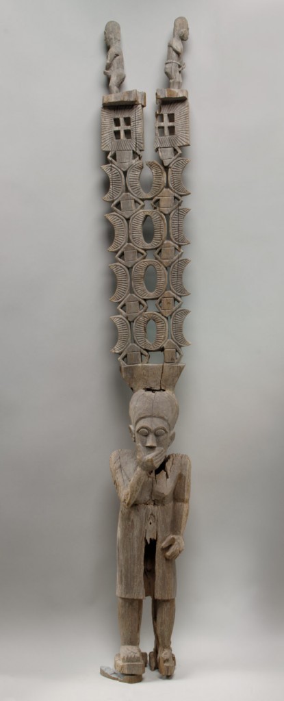 Standing Figure (Aloalo) with Superstructure. 20th Century. Madagascar, southwestern region, from the Mahafaly peoples. Wood, H. 66″ × W. 9″. Accession Number: 1998.317.1 mma digital photo #DP104841.