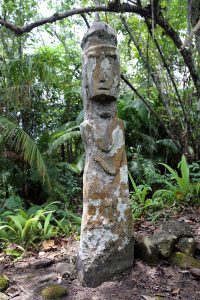 This stone is located deep into the forest in Alasa sub-district, North Nias Regency, Nias Island, Indonesia.