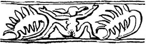 Cylinder-seal impression from Ur showing a squatting female.urcylindervaginascorpions